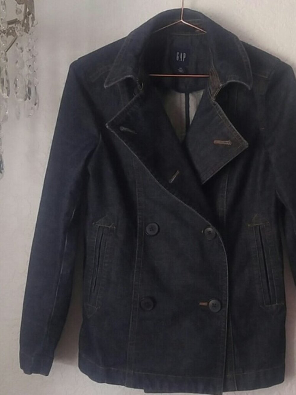 GAP Jean Jacket SZ XS Double Breasted Jacket Denim Jean Jacket